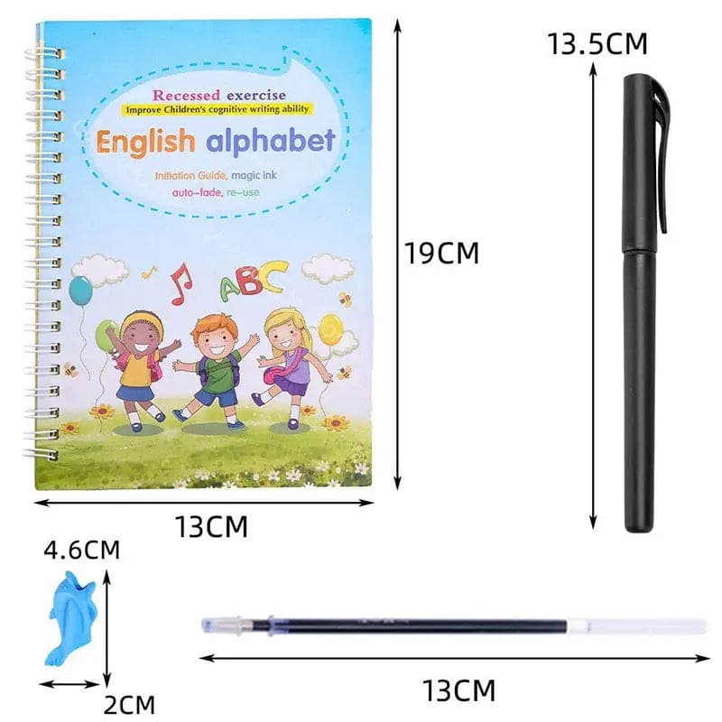 Set of 4 Child Learning Book, Writing Practice Copy Books, Magic Practice Copy Book For Kids, Handwriting Copy Book Set With Magic Pen, Children Reusable Workbook, Tracing Workbook with Pens Set of 4 Child Learning Book, Writing Practice Copy Books, Magic Practice Copy Book For Kids, Handwriting Copy Book Set With Magic Pen, Children Reusable Workbook, Tracing Workbook with Pens